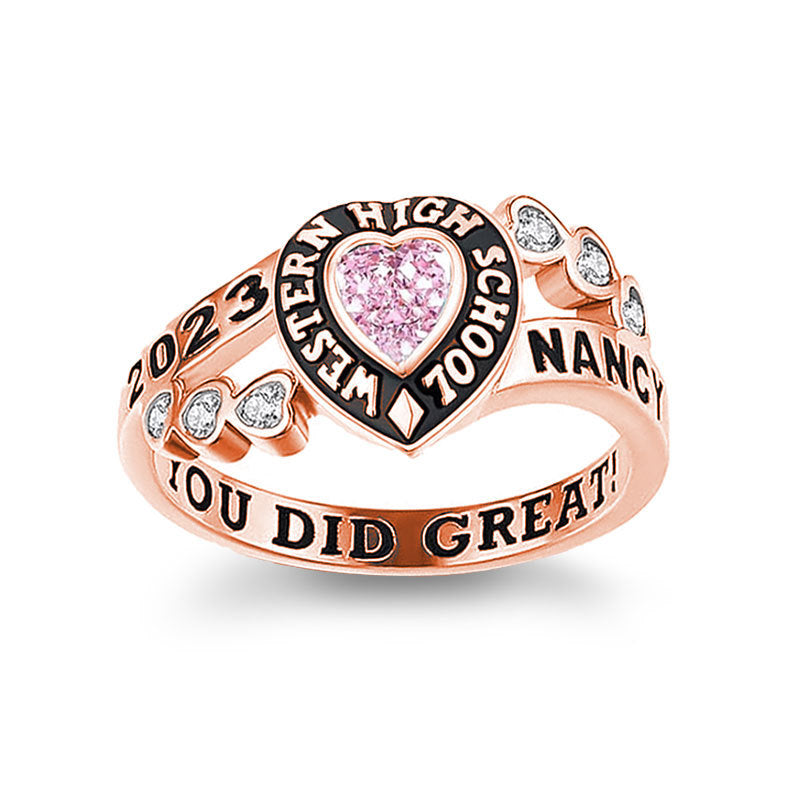 December Birthstone Engraved Ring