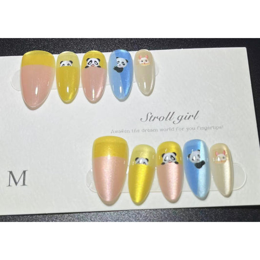1077 Handmade Nail Wear Nail Art Reusable Press on Nails False Nails