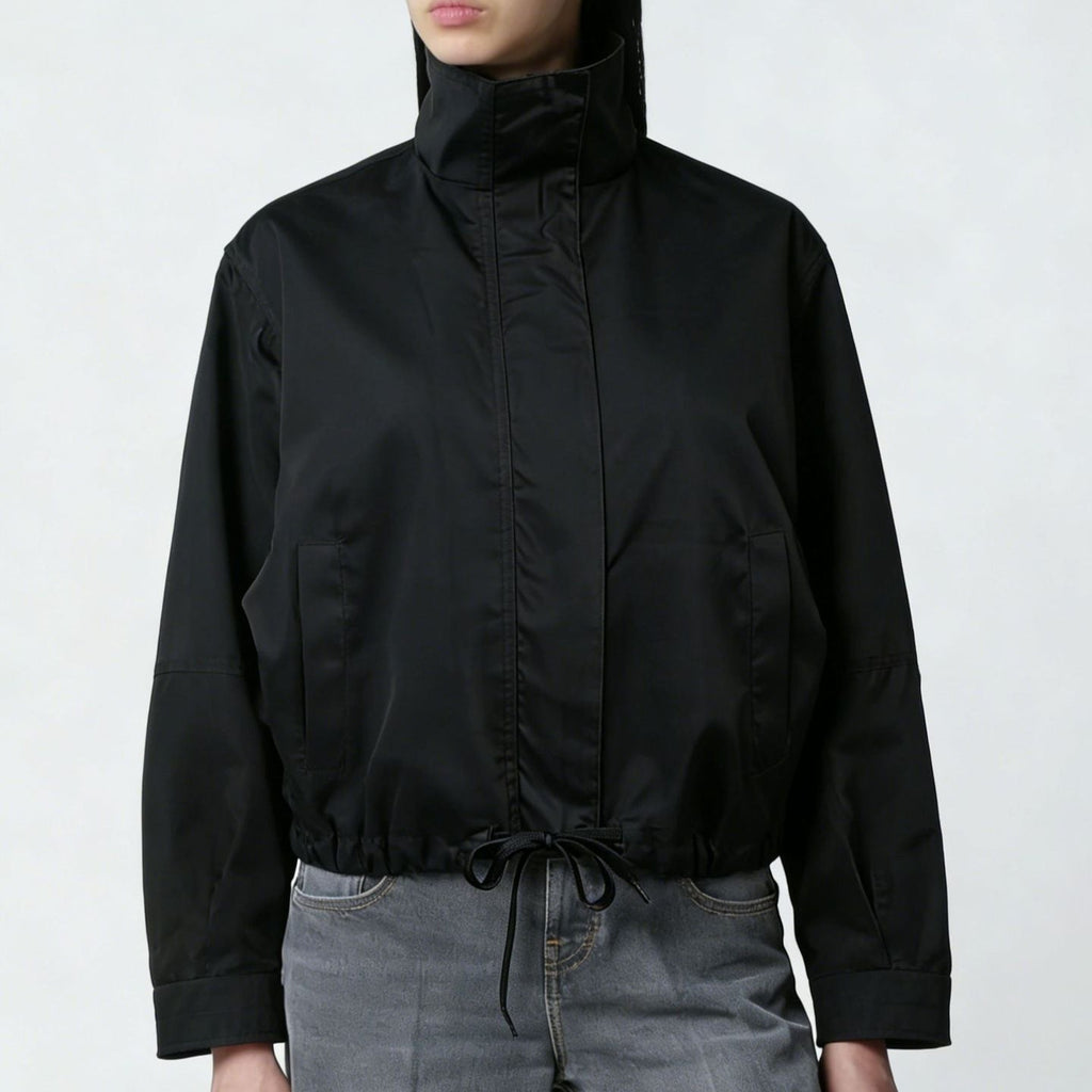 Stand-collar Trench Coat Womens Long-sleeve Jacket
