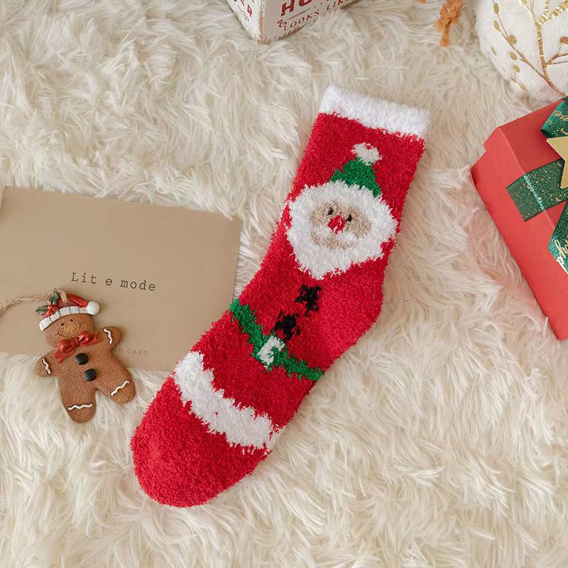 Christmas Gift Stockings New Year Stockings Women's Coral Fleece