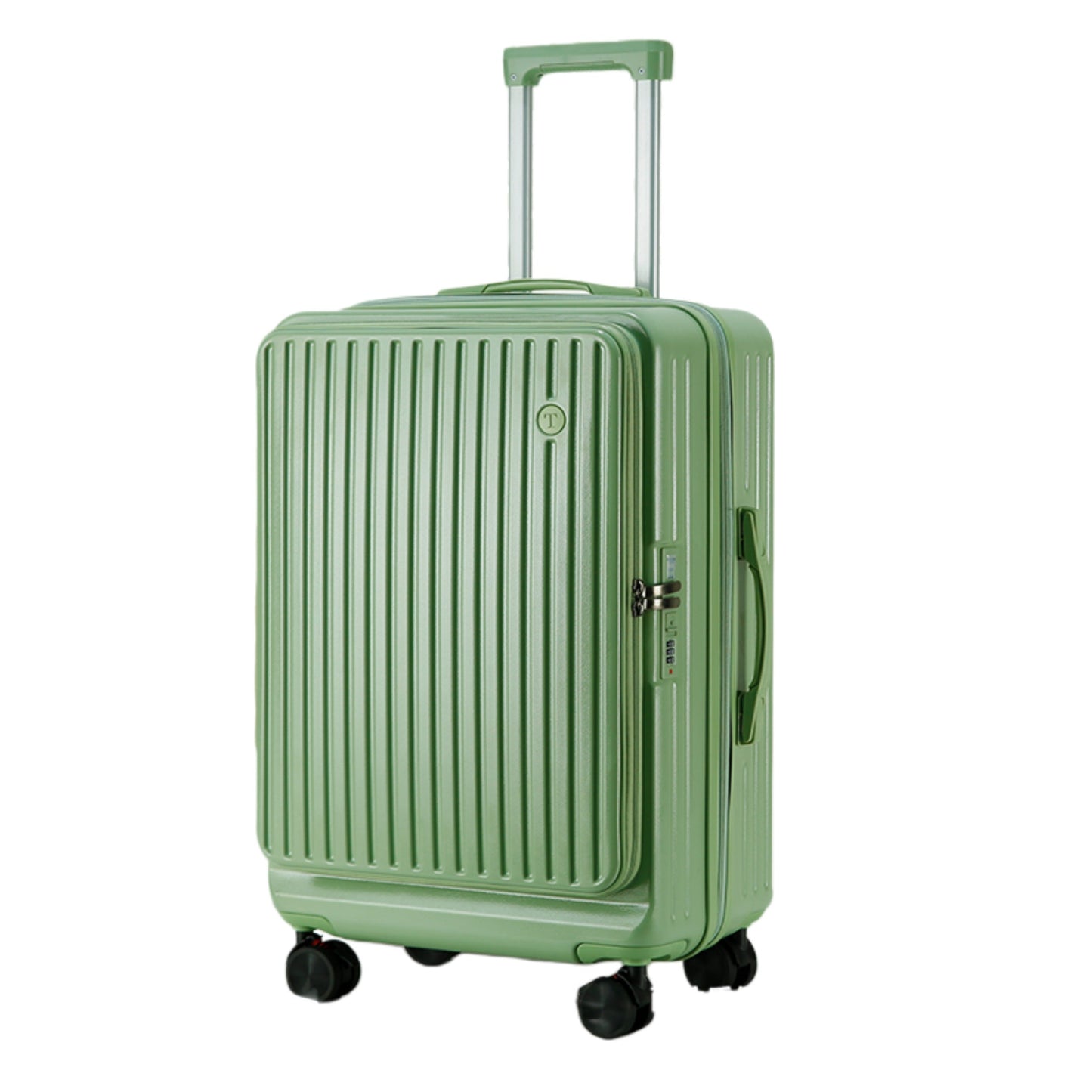 Front Opening Expandable Carry On Luggage, Large And Medium Sized Cabin Bag, Made Of Alloy Material, TSA Lock, USB Charging Port, Foldable Cup Holder