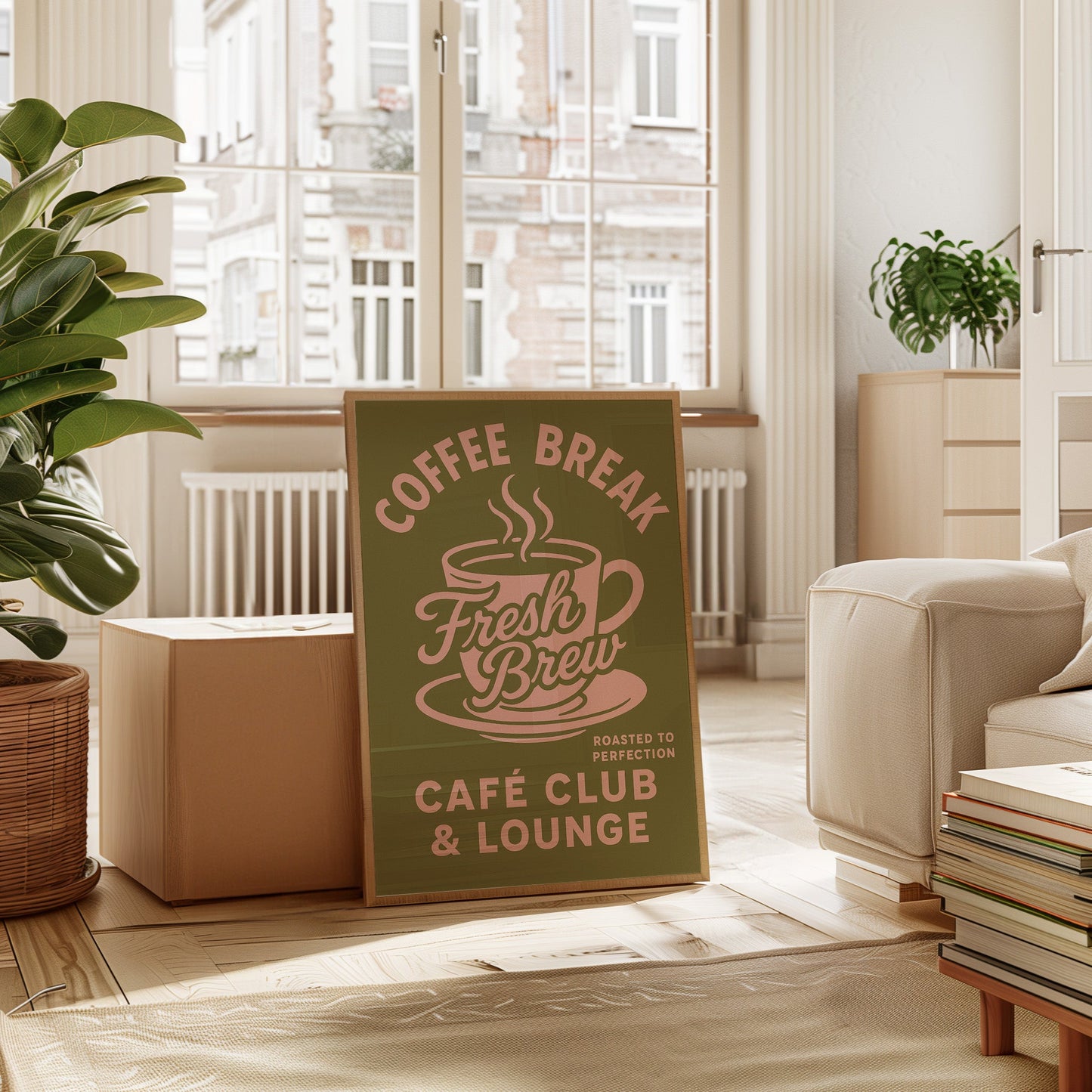 Affiche Rétro Café Fraîchement Préparé