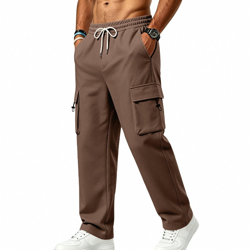 Mens Sporty-casual Multi-pocket Utility Trousers