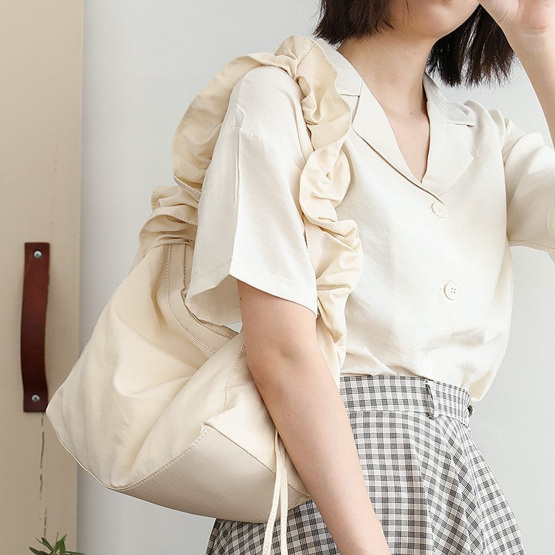 Pleated Nylon Dumpling Bag Leisure Artistic