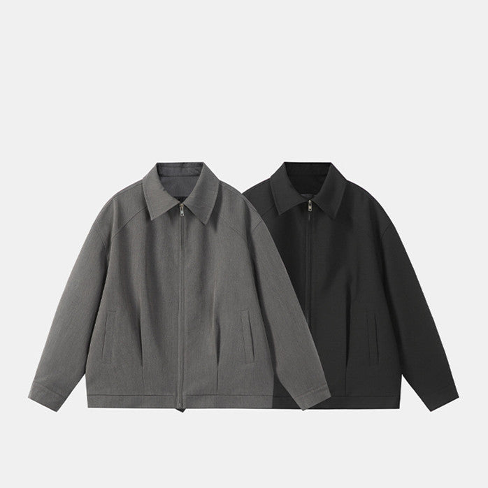 New Versatile Zipper Spring And Autumn Fashion Simple Jacket Coat Japanese Black
