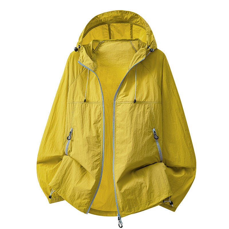 Mens Summer Hooded Sun-Protective Lightweight Jacket