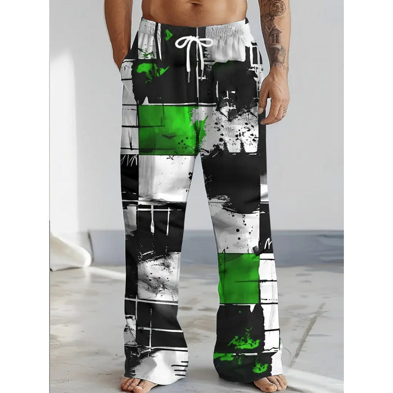 European And American Versatile Wide-leg Mens Pants