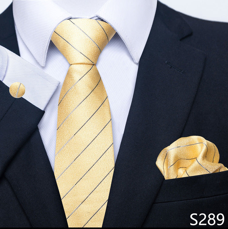 Men's Creative All-match Business Formal Wear Tie Scarf Cuff Buckle Set