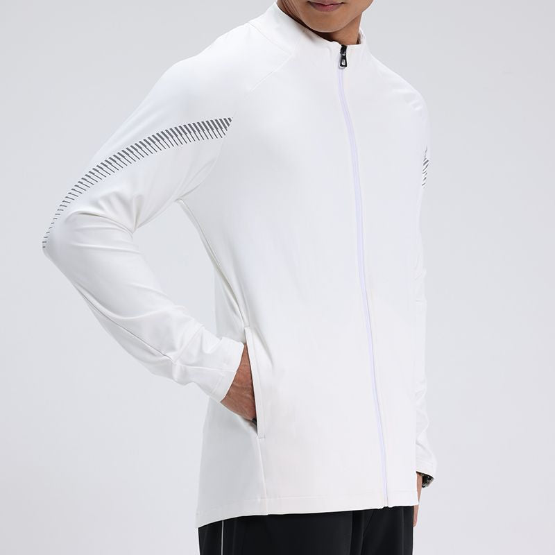 Mens Fitness Running Training Stand-Neck Windbreaker Jacket