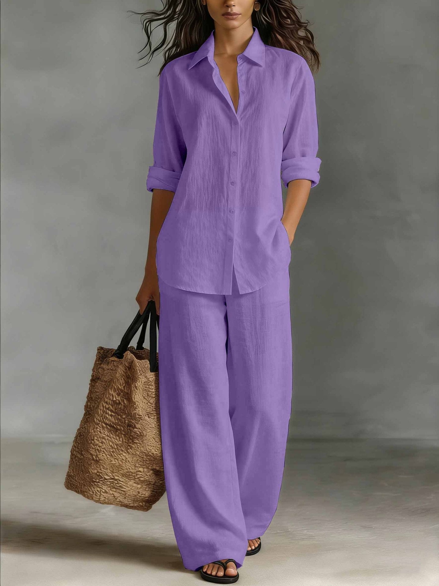 Women's Bohemian Cotton-Blend Top & Pants Set – Resort Lounge Co-ord