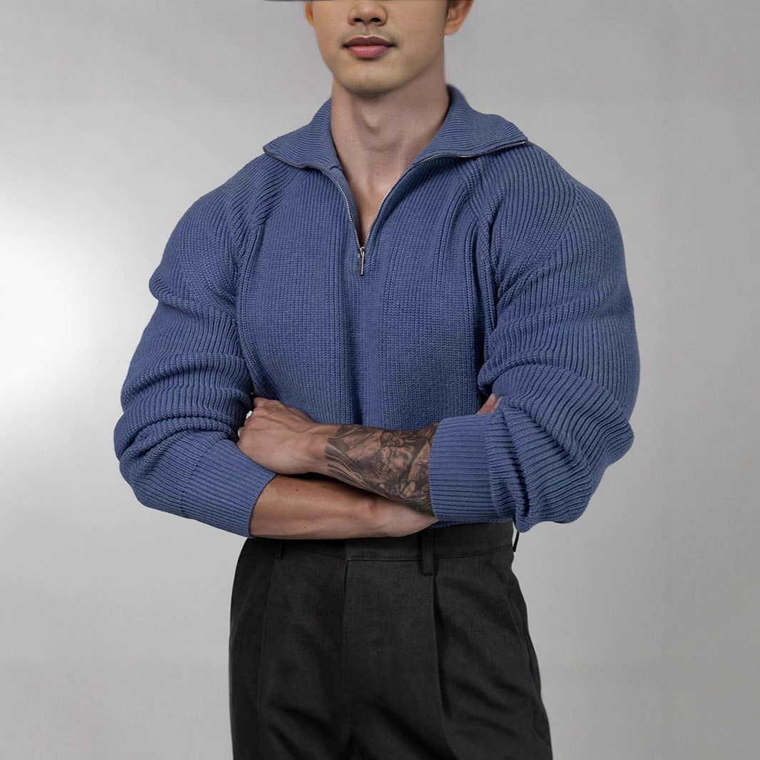 Mens Pullover Hoodie Wool Sweater Coat