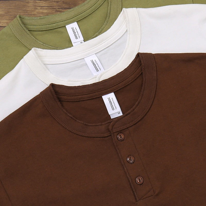 Men's Mandarin-collar Long-sleeve Shirt
