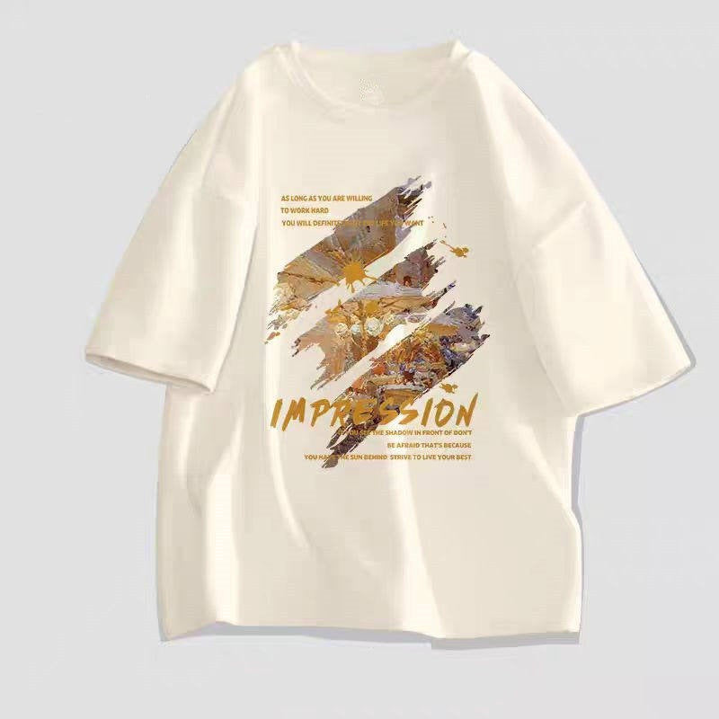 Mens Hong Kong Style Trendy Short Sleeve T Shirt For Summer