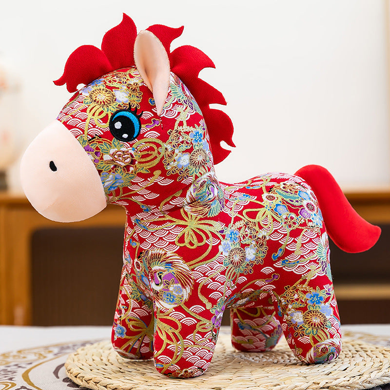 2026 Year of the Horse Plush Doll, 15/20cm Soft Stuffed Animal, Holiday Mascot for Family Home Decoration & New Year Supplies