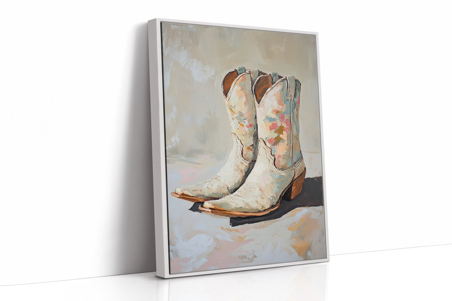 Bemalte Sohlen: Florale Cowboystiefel