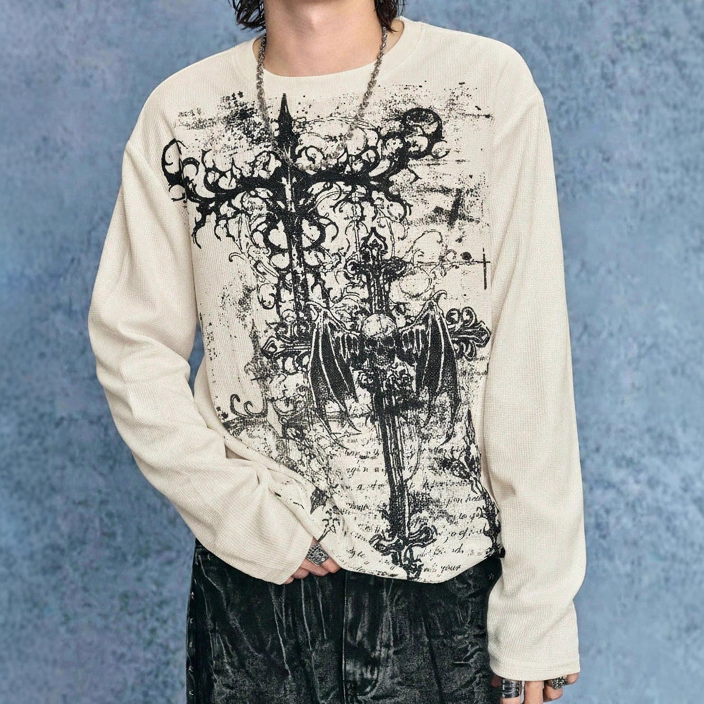 Letter Skull Print Personalized Casual Top