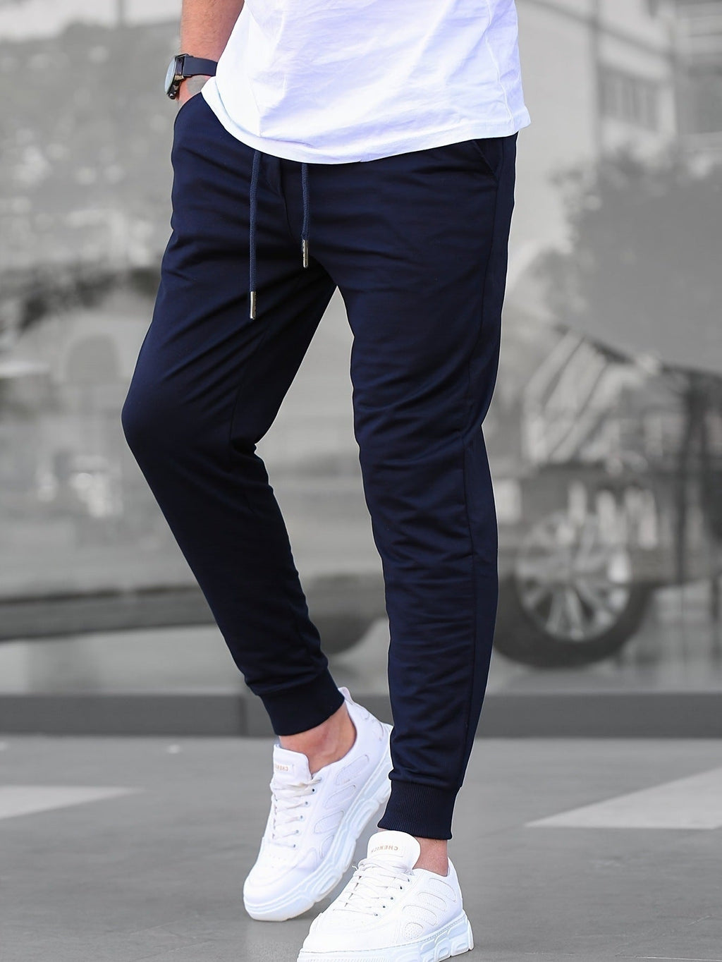 Casual Sporty Lightweight Breathable American-style Solid-color Slim-fit Pants