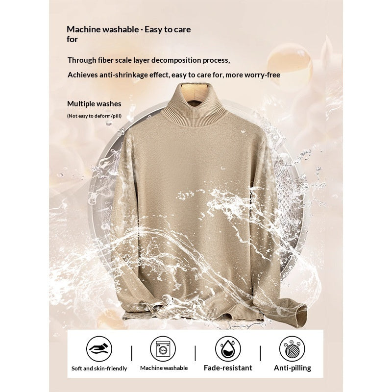 Mens Thermal Turtleneck Sweater For Layering Under Knitwear