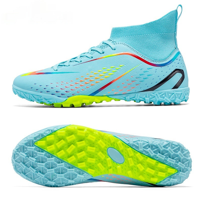 Children's Football Shoes TF Broken Nail High-top Breathable