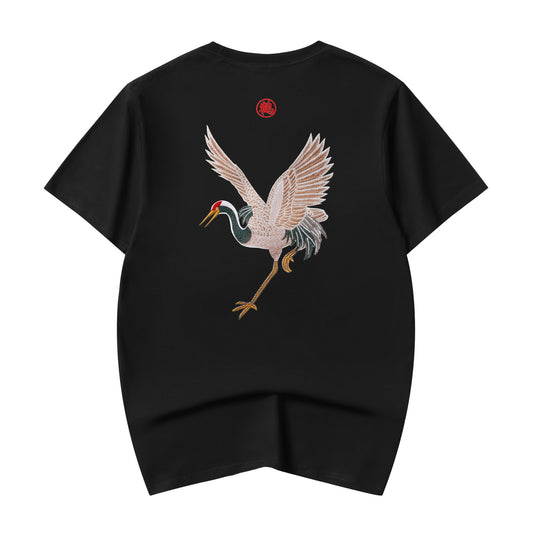 T-shirt brodé grue volante KH858