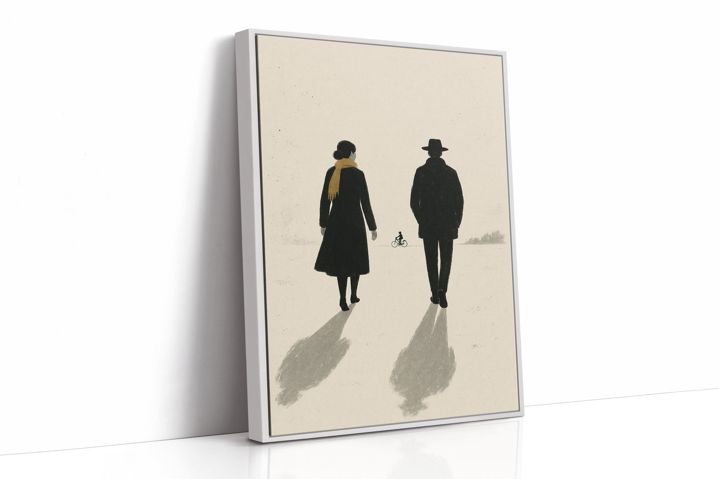Winter Walk with Yellow Scarf