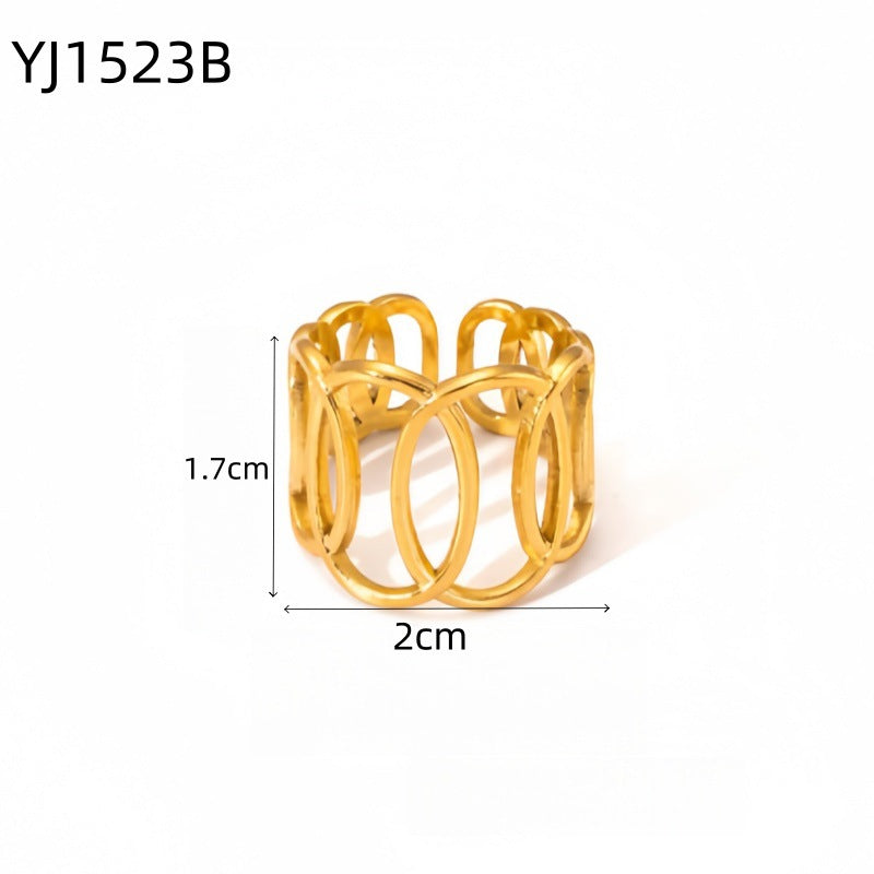 Irregular Geometric Stainless Steel Ring
