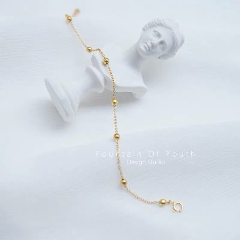 S925 Sterling Silver 14K Gold plated Minimalist Anklet For Women