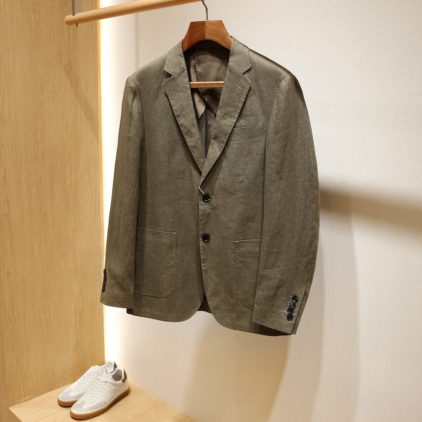 Plus-size Mens Linen Slim-fit Suit Set
