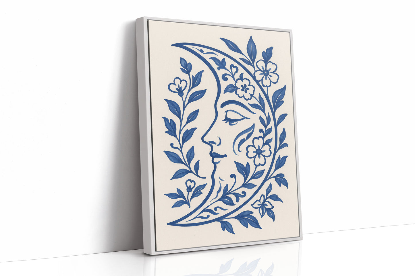 Floral Moon in Indigo Bloom