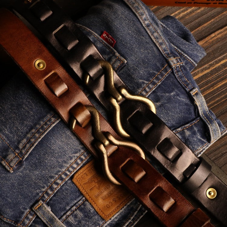 Men's Hemp Copper Buckle Woven Belt