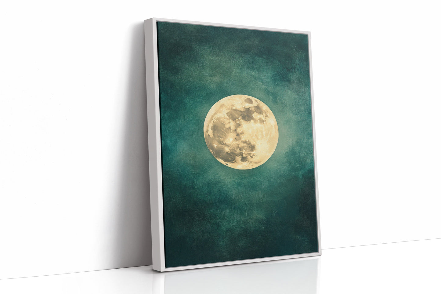 Full Moon Rising in Emerald Sky