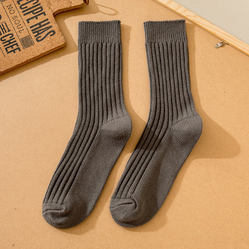 Double-needle Cotton Mid-calf Athletic Socks