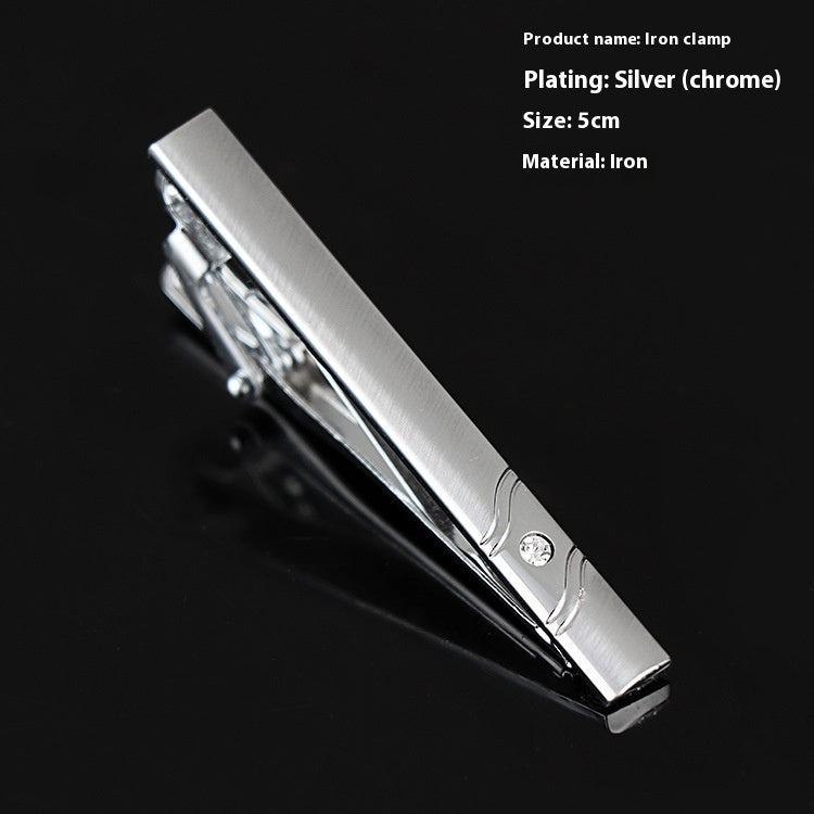 Men's Formal Wear Business Silver Simple Fashion Short Tie Clip