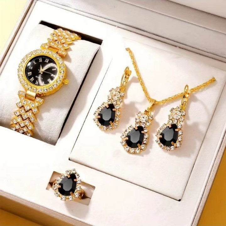 Watch Colorful Crystals Quartz Jewelry Suit