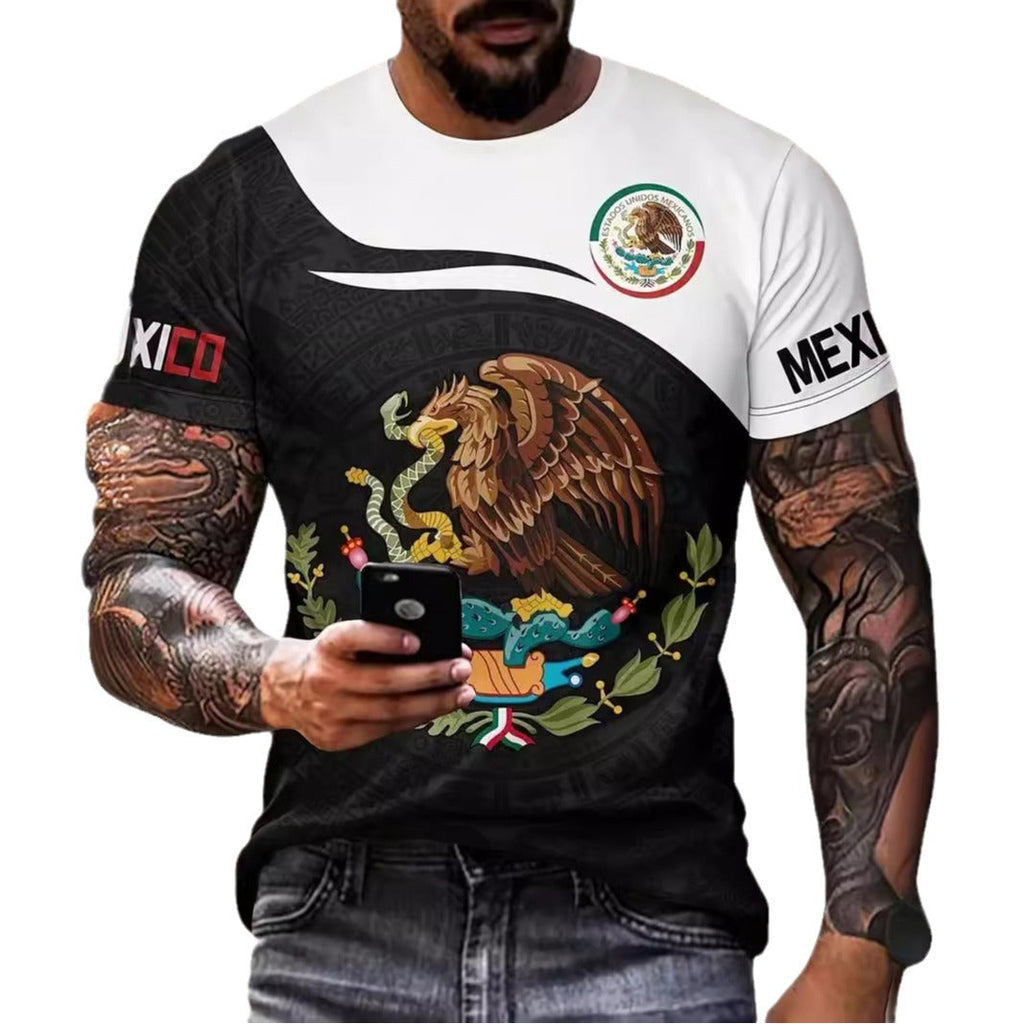 Eagle And Snake T-shirt Loose Round Neck Men's Short Sleeve T-shirt