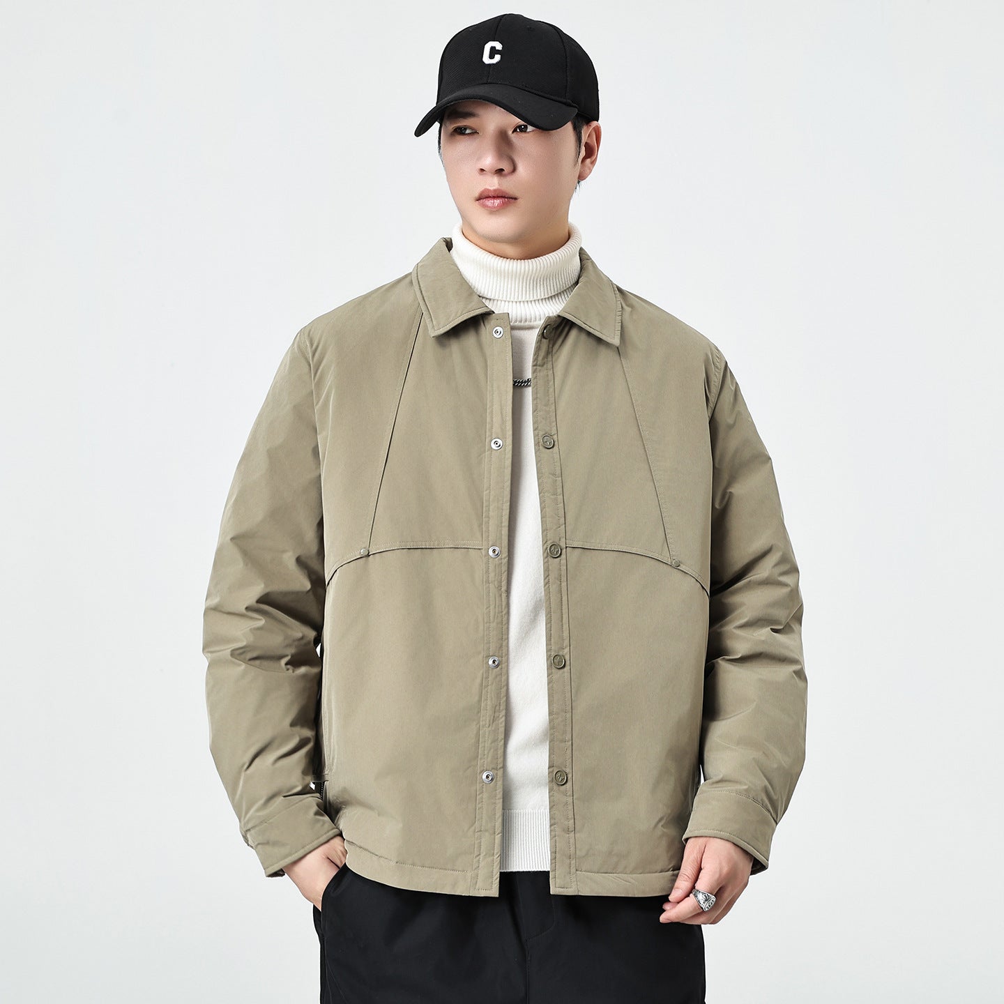 New Autumnwinter Mens Lapel Coatsimple And Warm