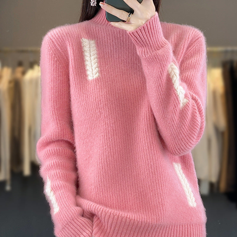 Women's Fashion High Collar Knitted Sweater
