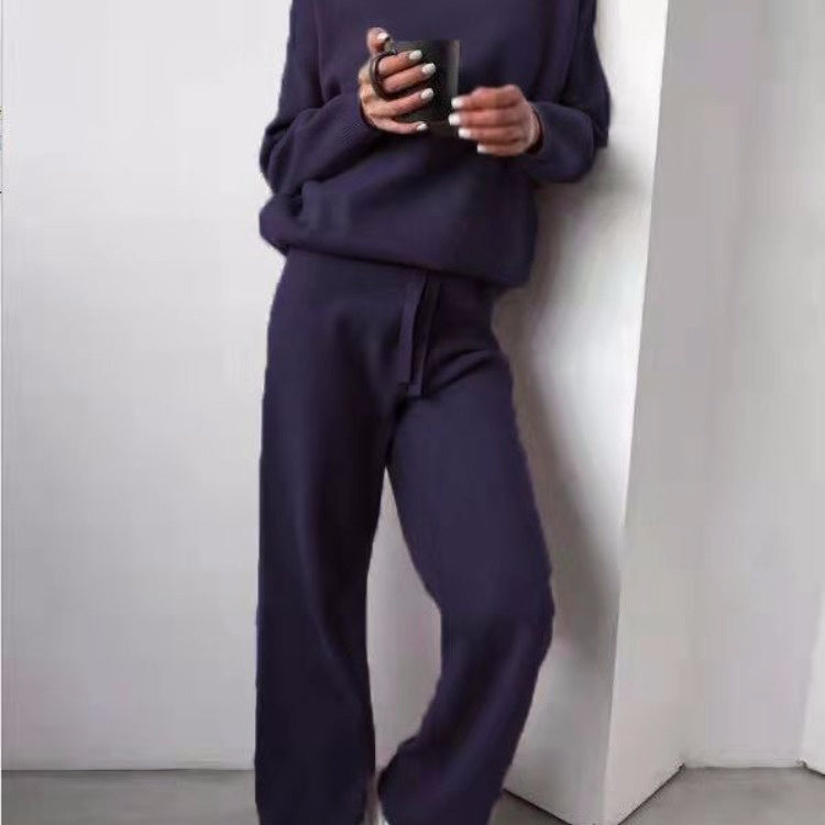 Casual Women Turtleneck Sweater Drawstring Pants