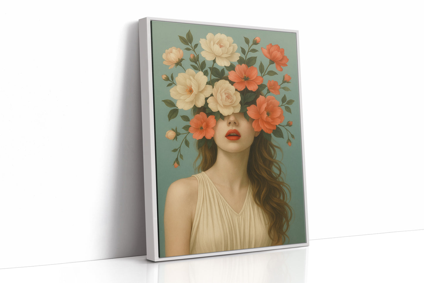 Flourish in Coral and Cream