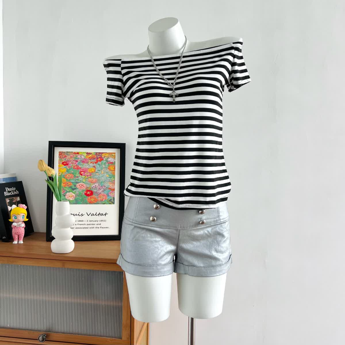 Off-Shoulder Striped Top
