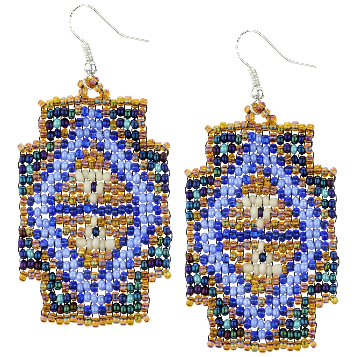 Mayan Pyramid Beaded Earrings