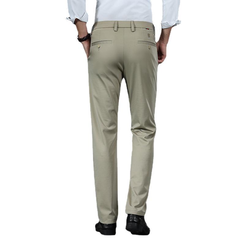 Mens Slim-fit Ice-silk Casual Pants