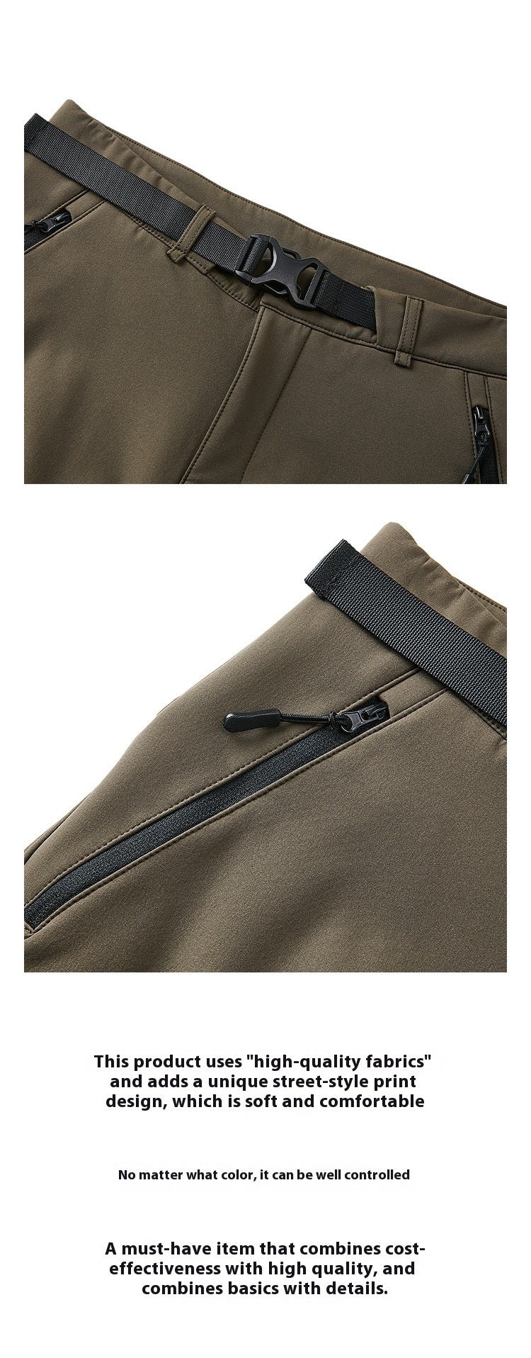 Autumn Winter Outdoor Fleece-lined Casual Trousers