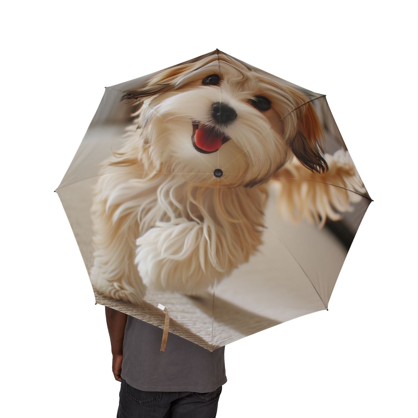 48" Halbautomatischer Regenschirm – Winddichter großer Reise-Regenschirm
