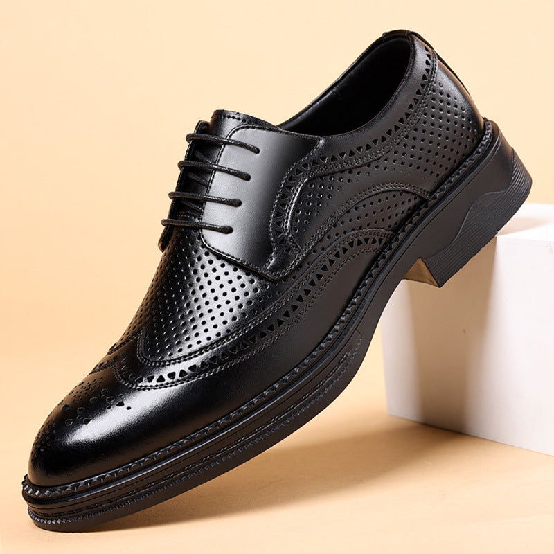Hollow Leather Shoes Men's Business Formal Wear Casual