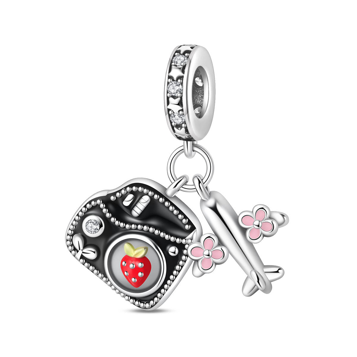 Airplane Suitcase World Travel DIY Bead Pendant Jewelry Accessory