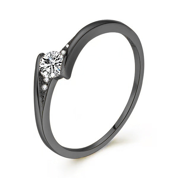 Mens Gold Alloy Round Engagement Ring