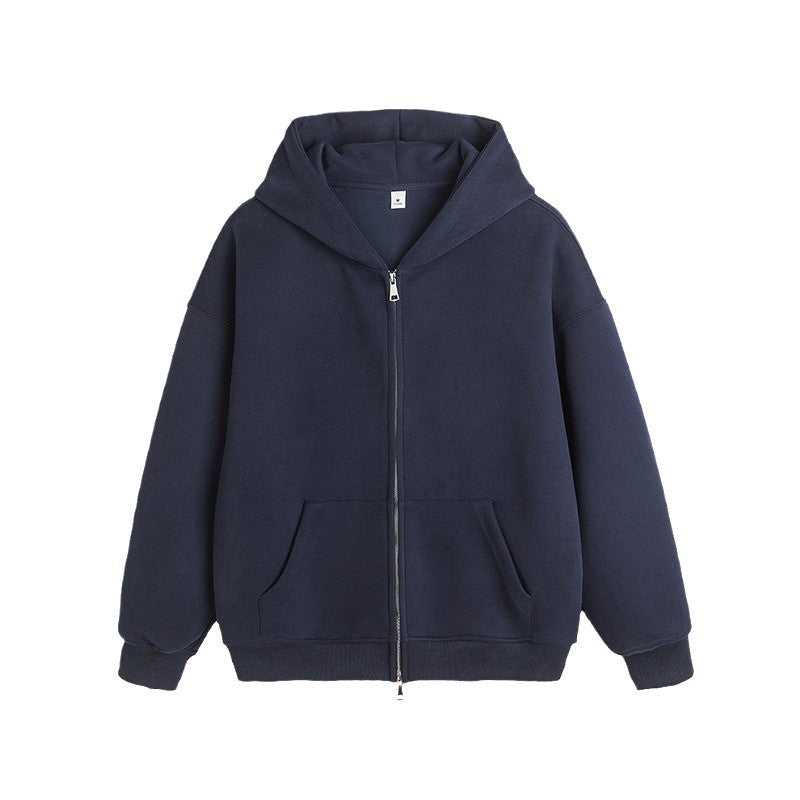 Fashionable Hooded Cardigan Layered Sweatshirt Mens Trendy Hoodie