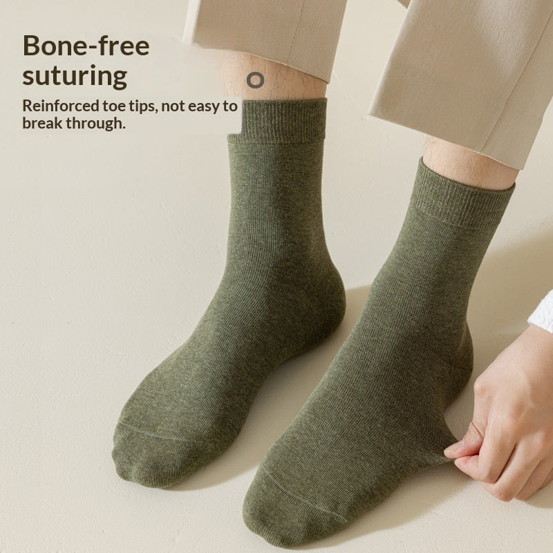Men's Cotton Sweat-Absorbent Deodorizing And Antibacterial Mid-Calf Socks