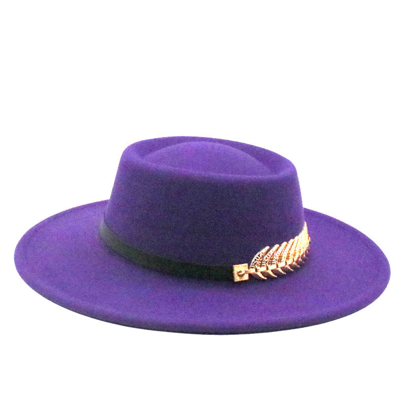 Retro AutumnWinter Wide-Brimmed Wool Jazz Hat
